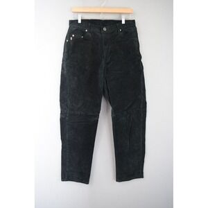 Skotts Suede Leather Pants 34 Black Straight Leg Mens Vintage Made in Canada